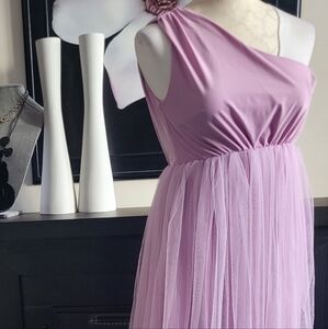 ❤️Elegant Lavender One-Shoulder Dress